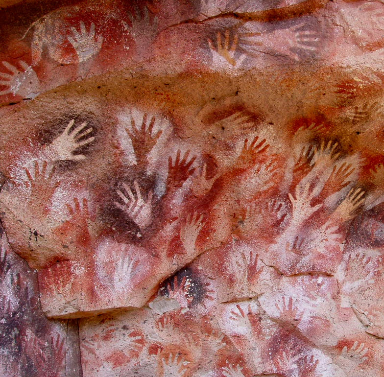 Ręce jaskini National Park, Patagonia, Argentyna obraz sprzed 40 tys lat. 