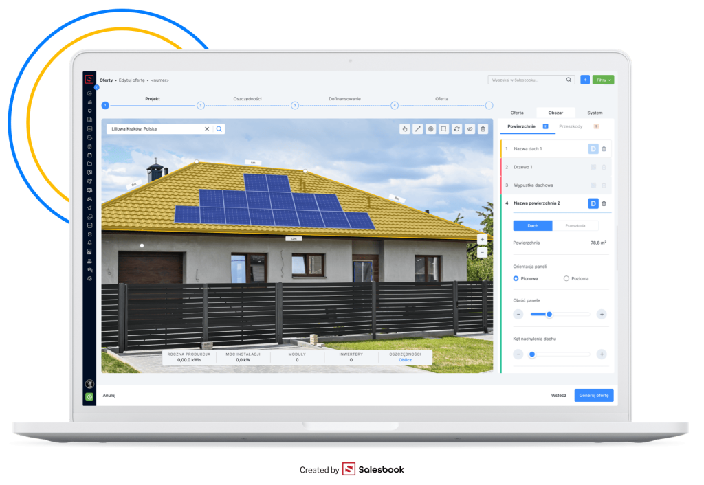 Kalkulator PV od Salesbooka pomoże Ci przygotować całą dokumentację i wycenę instalacji w procesie sprzedaży paneli solarnych.
